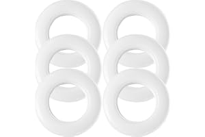 Ipetboom 6pcs White Curtain Plastic Grommets with Nano Fabric Buttonholes Silent Rings for Drapery