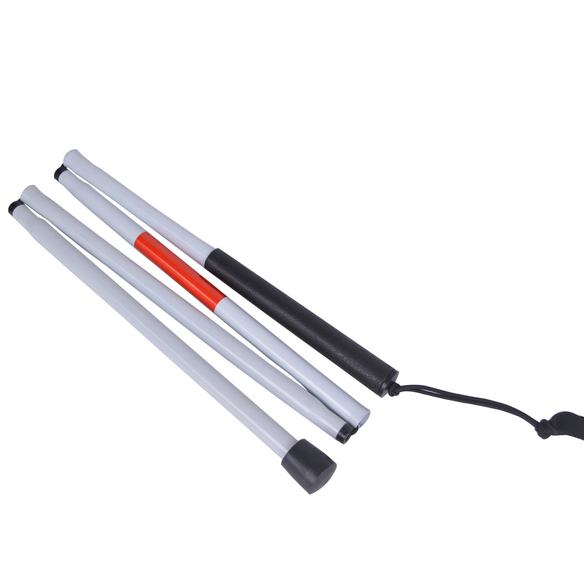 Baitaihem Folding Blind Cane Reflective Red Folding Walking Stick for Vision Impaired and Blind People