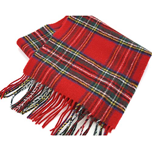 Brushed Wool Plaid Scarf Made in Scotland (Stewart Royal)