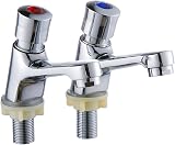 willkey Self Closing Basin Taps Press Water Saving Hot Cold Mixer Chrome 1/2'' view 1