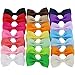 QingHan 20 Pcs Baby Girl Boutique Grosgrain Ribbon Hair Bows Alligator Clips For Teens Kids Toddlers Children Pack of 20
