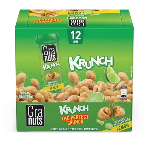 GRANUTS, KRUNCH LEMON JAPANESE PEANUTS, 1.59 OZ, 12 SNACK PACKS