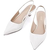 JENN ARDOR Slingback Heels for Women Low Heels Dress Shoes Kitten Pumps Dressy Heeled Sandals Wide Width Fashion Casual Shoes