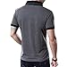 100% Cotton Mens Casual Stitching V-Neck Button Slim Muscle Tops Tee Short Sleeve T- Shirts(US L/Asia Tag 2XL, Grey)
