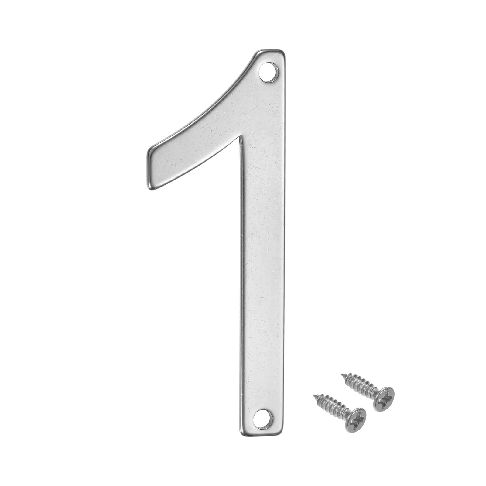 M METERXITY 1-Pack House Number, 3 Inch 304 Stainless Steel Mailbox Number Door Number Signage for Garden/Hotel/Mailbox/Address/Sign, House Number for Outside [Number 1, Silver]