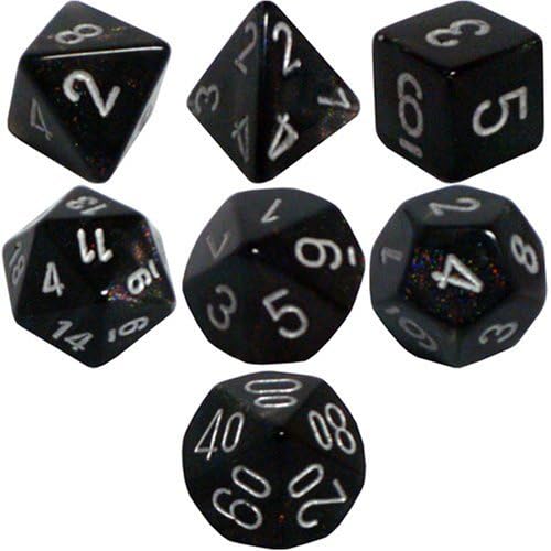 Polyhedral 7-Die Borealis Dice Set - Smoke with Silver [Toy] by Polyhedral