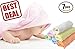 Bamboo Baby Hooded Towel Pink & 6 Washcloths Set | Absorbent, Soft, Sized for Infant & Toddler | Premium Bath Towels for Babies Sensitive Skin | Ideal by NaturCute