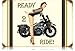 U.S. WWII Vintage Metal Sign of 1943 WLA Motorcycle and Pinup Girl