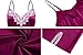 Ekouaer Sexy Nightgown Womens Satin Lace Trim Slip Chemise Nightwear Full Slip Dress Comfort Sleepwear,Rose-red,M=US XS