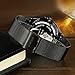 WWOOR Men's Analog Quartz Watch Ultra Thin Dial Date Stainless Steel Mesh Belt Waterproof (Black B)