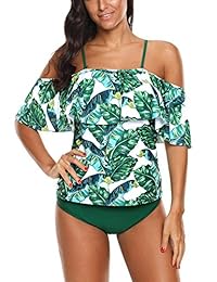Giorzio traje de baño para dama, con hombros descubiertos, con diseño de hojas