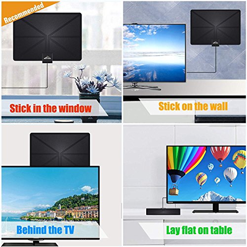 image for Amzgrace HD Digital TV Antenna - Best Amplified HDTV Antenna 60 Mile R