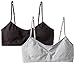 Hanes Girl's Seamless Foam Bra, Black/Heather Grey, Medium (Pack of 2)
