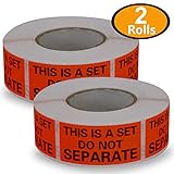 2 Rolls/1000 Labels,This is a Set Do Not Separate,Fluorescent Red FBA Packing Labels(1" x 2")