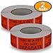 2 Rolls/1000 Labels,This is a Set Do Not Separate,Fluorescent Red FBA Packing Labels(1" x 2") primary