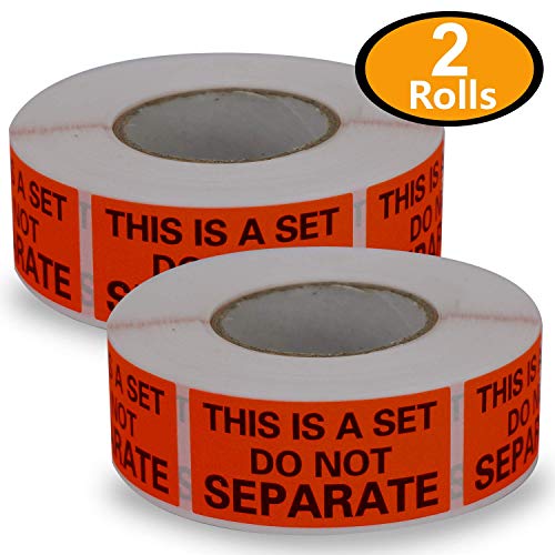 2 Rolls/1000 Labels,This is a Set Do Not Separate,Fluorescent Red FBA Packing Labels(1" x 2")