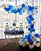 PartyWoo Blue and Gold Balloons, 12 Inch Royal Blue Balloons, Baby Blue Balloons, Gold Confetti Balloons, Blue and White Balloons, Blue White Gold Balloons for Blue and Gold Party Decorations
