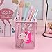 EIXJA 2 Pack Unicorn Pen Holder, 3.15inch L x 3.15inch W x 3.75inch Height Square Pencil Holder, Unicorn Desk Organizer, Unicorn Gifts, Makeup brush holders for Girls