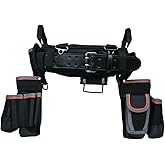 Klein Tools 55428 Tradesman Pro Electrician's Padded Tool Belt and Tool Pouch Combo for Long-wear Comfort and Durability Size Large
