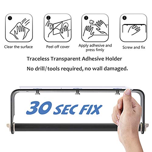 ORLESS Adhesive Paper Towel Holder Under Cabinet & Wall Mount, No Drilling Suitable for Kitchen Bathroom - Black - Thumbnail 3