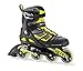 Rollerblade Macroblade 90 Alu Men's Adult Fitness Inline Skate, Black and Lime, High Performance Inline Skates