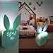Bunny Rabbit Alarm Clock LED Night-Light Voice Control Sound Sensitive Time Temperature Digital Display Strong Magnetic Adsorption Li-ion Battery Rechargeable Baby Gift (Macaron Blue)