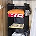 MAX Houser 5-Shelf Hanging Closet Organizer,Space Saver, Cloth Hanging Shelves with 4 Side Pockets,Foldable, Black