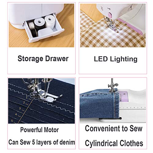Dechow Sewing Machine for Beginners, Electric Mini Portable, 12 Built