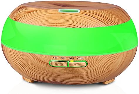 OSORD Essential Oil Diffuser, 300ml Aromatherapy Diffuser Ultrasonic Cool Mist Humidifiers with Color LED Lights Changing and Waterless Auto Shut-off for Home Office Yoga Spa-Wood Grain