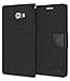 Galaxy C9 Pro Wallet Case with Free 4 Gifts [Shockproof] GOOSPERY Canvas Diary [Ver. Magnetic] Card Holder with Kickstand Flip Cover for Samsung GalaxyC9Pro - Black, C9PRO-CAN/GF-BLK