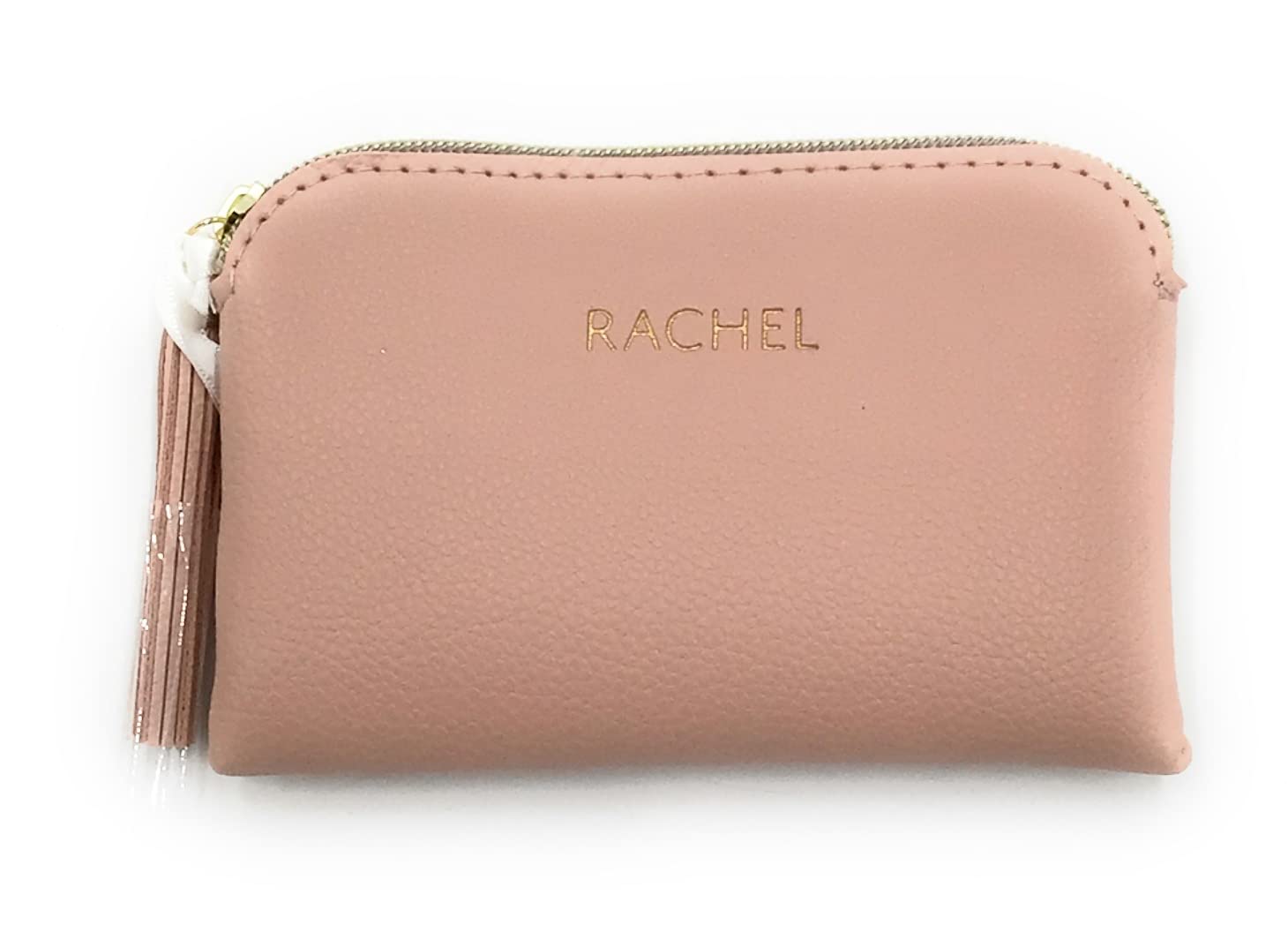 Chosen Personalised 'Rachel' Light Pink Make-up Bag/Purse. Gold Zip with Pink Tassel. Stocking Filler, Gift, Present