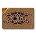Artsbaba Doormat Personalized Your Text Door Mat Black Frame Design Doormats Monogram Non-Slip Doormat Non-Woven Fabric Floor Mat Indoor Entrance Rug Decor Mat 23.6