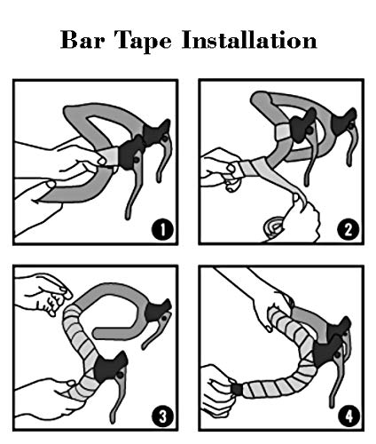 DEERU EV Bicycle Bar Tape Handlebar Tape Bar Wraps - 2 Rolls per Set (Black)