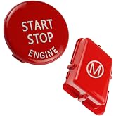 DKMUS Steering Wheel E Series Start M Button Replace Compatible for BMW 3 Series E90 E92 E93 M3 2007-2013 (E-Series Start +M Red)