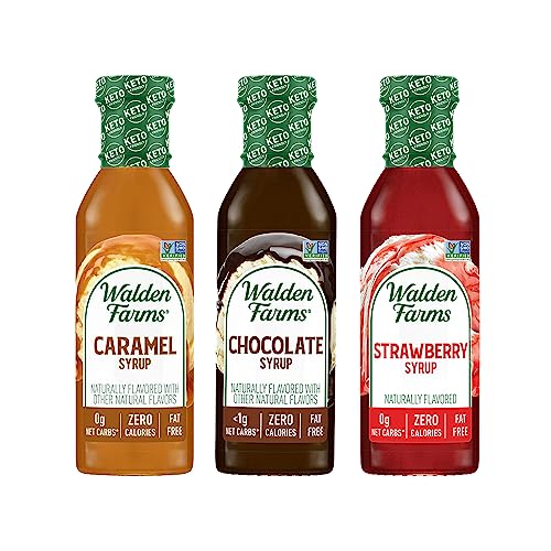 Walden Farms Variety Pack Syrups 12 oz Strawberry, Chocolate and