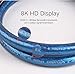 SIKAI 8K TV HDMI Cord Ultra High Speed HDMI 2.1 Cable Support 8K@60Hz, 4K@120Hz, 48Gbps-Ethernet, eARC, Dolby Atmos Vision HDR10 4.4.4 Chroma, HDCP2.2, Up to 7680-by-4320 Resolution (3 Feet, Blue)