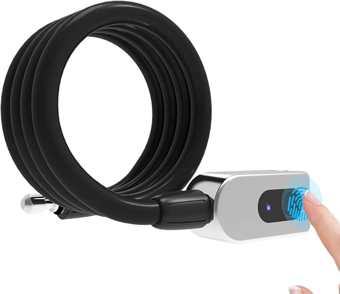 Amazon Co Jp Galapara自転車指紋認証 南京錠 ロック指紋バイクロックセット指紋ロックを解除usb充電式スマートキーレス指紋 ロックip65防水盗難防止自転車ロックケーブルロック用バイクオートバイドアフェンス ホーム キッチン