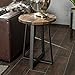 Walker Edison Anastasia Modern Metal Wrap X Base Accent Table, 18 Inch, Dark Walnut