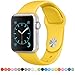 Apple Watch Band - FanTEK Soft Silicone Sport Style Replacement iWatch Strap for Apple Wrist Watch 42mm Models S/M Size (Yellow)