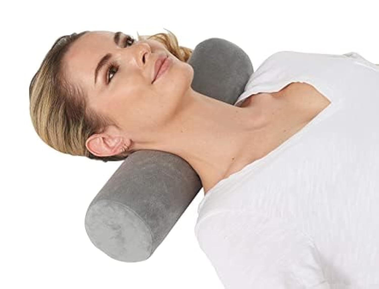 Photo 1 of AllSett Health Cervical Neck Roll Memory Foam Pillow, Bolster Pillow, Round Neck Support for Sleeping | Bolster for Bed, Legs, Back and Yoga