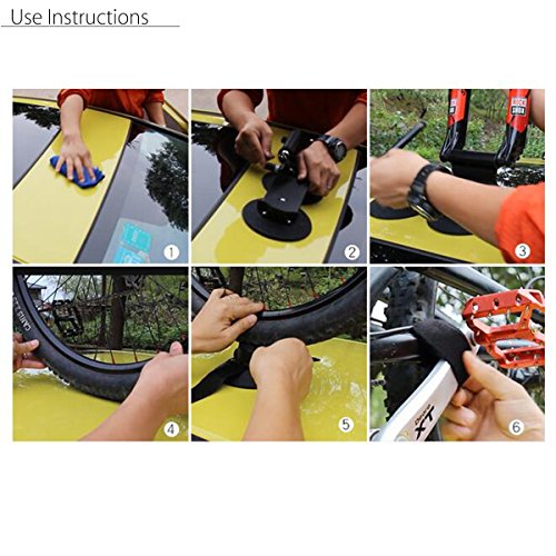 Horly Sucker Roof Rack Bicycle Frame Quick Installation Bicycle Rack Suction Roof-Top Bike Car Racks Carrier MTB Carrier Car Racks Road BIK,Black