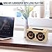 Portable Stereo Speaker, EIVOTOR 10W Wireless Home Speaker with Super Bass - Bamboo Wood HiFi Sound Box Subwoofers with Enhanced Bass Resonator Support TF Card Built-in Mic and Battery