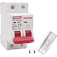 smseace Low-Voltage DC Miniature Circuit Breaker, 63A 2P 500V DIN Rail Mounted Miniature Air Circuit Breaker, Suitable for Solar Panels Grid System.FCY8-63-C63-2P