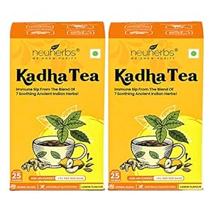Neuherbs Kadha Tea Lemon Flavour 25 Teabags: Pack of 2 – Ayush Immunity Booster
