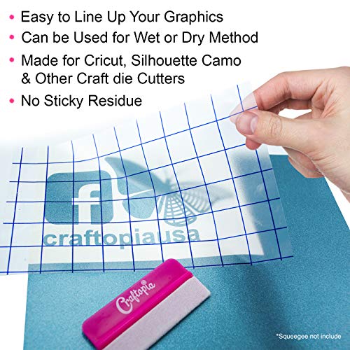 Craftopia Transfer Tape Sheets for Vinyl 12"x12" Clear with Blue