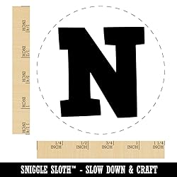 Fun Bold Font Letters and Numbers Rubber Stamp for