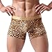 L'ASHER Mens Fashion Sexy Leopard Print U Convex Pouch Boxer Brief Underwear