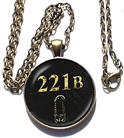 Sherlock Holmes "221B" pendant necklace