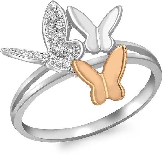 Bague papillons gracieux - Perle d