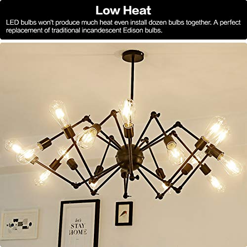Vintage LED Edison Bulb 6W Dimmable LED Filament Bulb 60W Equivalent 3000K Soft White 620LM E26 Base ST64 Antique Light Bulbs Decorative Clear Glass for Home, Reading Room, Bathroom, Kitchen, 4 Pack